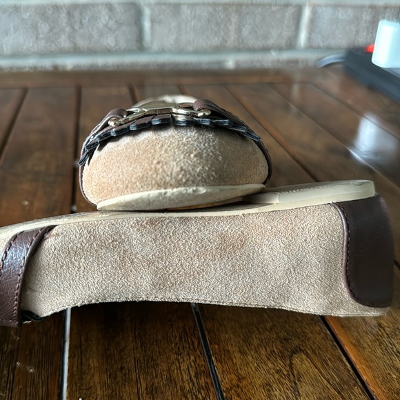 Janie and Jack Girls 11 Toddler Tan Suede with Brown Leather Accents - Picture 11 of 12